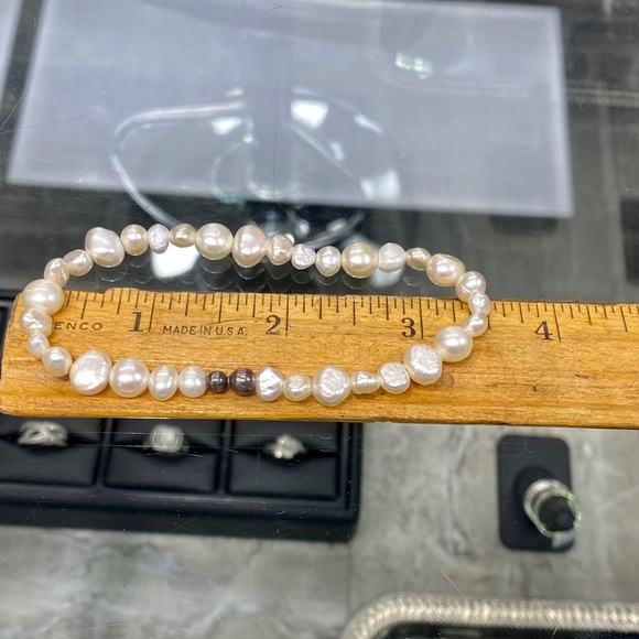 Freshwater Pearl Bracelet with 925 Sterling Silver Beads - Picture 8 of 8